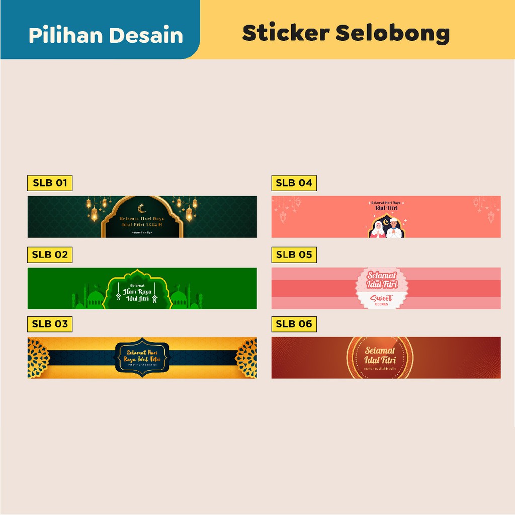 

Stiker Satuan Kue Idul Fitri Selobong Stiker Label Toples Lebaran Custom Satuan Stylish