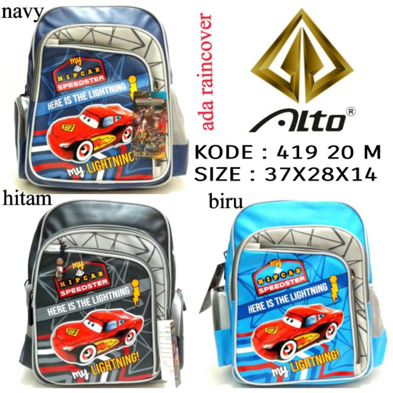 TAS RANSEL SEKOLAH COWOK TK/SD ALTO 41910M WARNA NAVY HITAM BIRU  ADA RAINCOVER HARGA TERMURAH