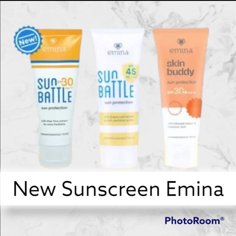 Emina Sunscreen Sun Battle spf 30 spf 40 skin buddy spf 50 pa+++ 60ml tabir Surya