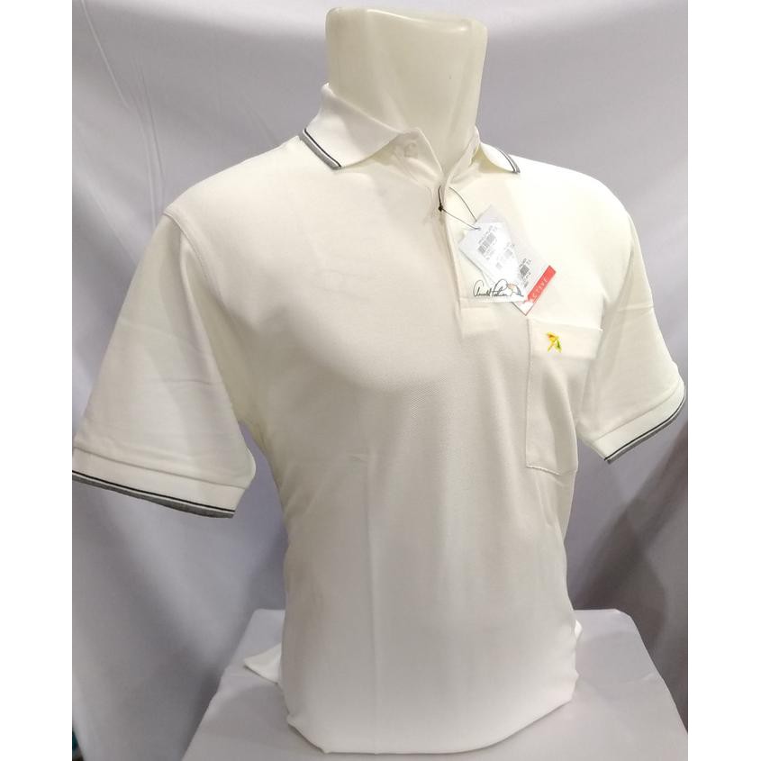 Kaos Kerah Polo Shirt Pria Arnold Palmer 100% Original Putih - Putih, M .Aruansy.Olshop