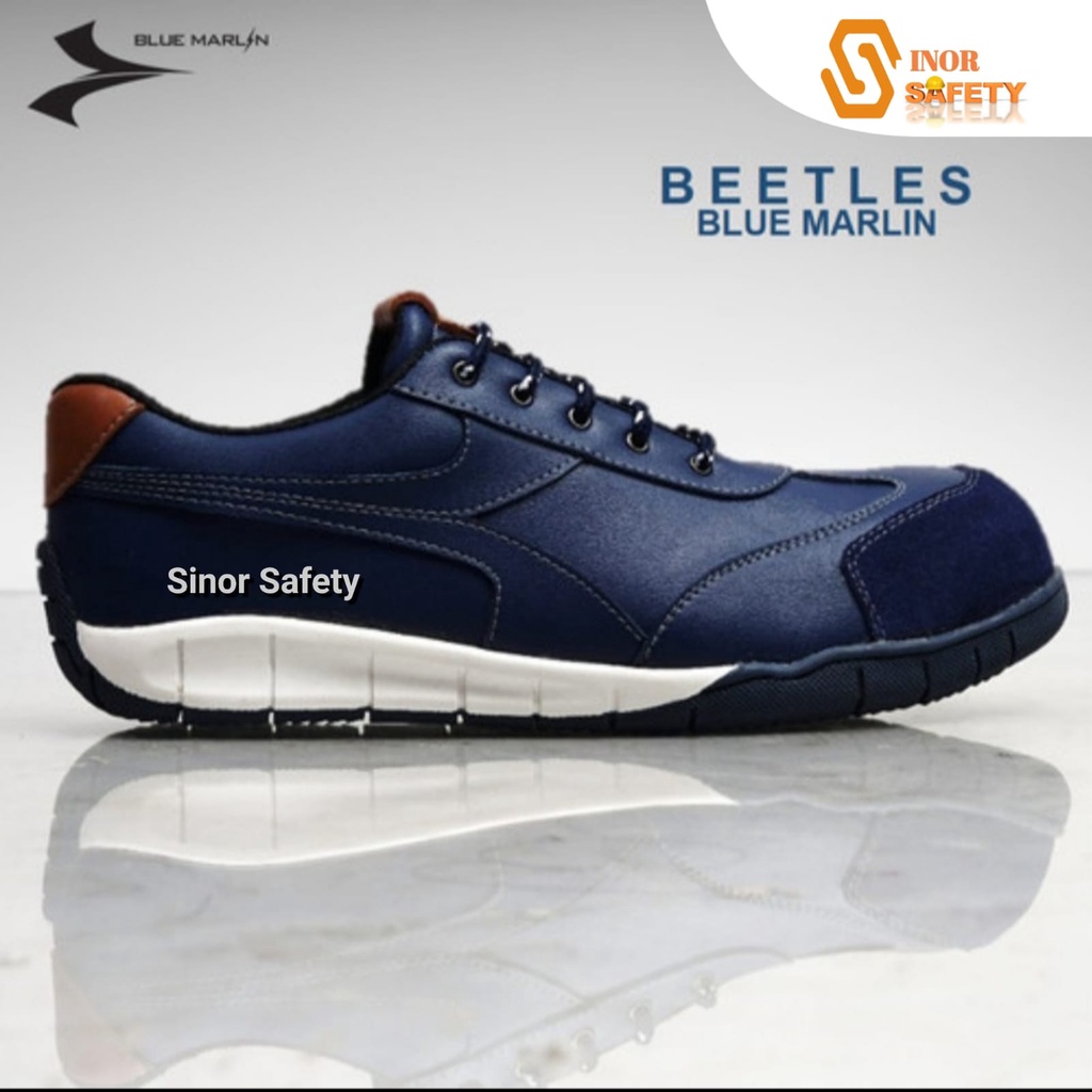 Sepatu Safety SNI Ujung BESI Blue Marlin BEETle Safety Shoes