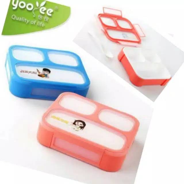 Lunch Box Yooyee Sekat 3 Type 633 Packing Karton Bubble F1