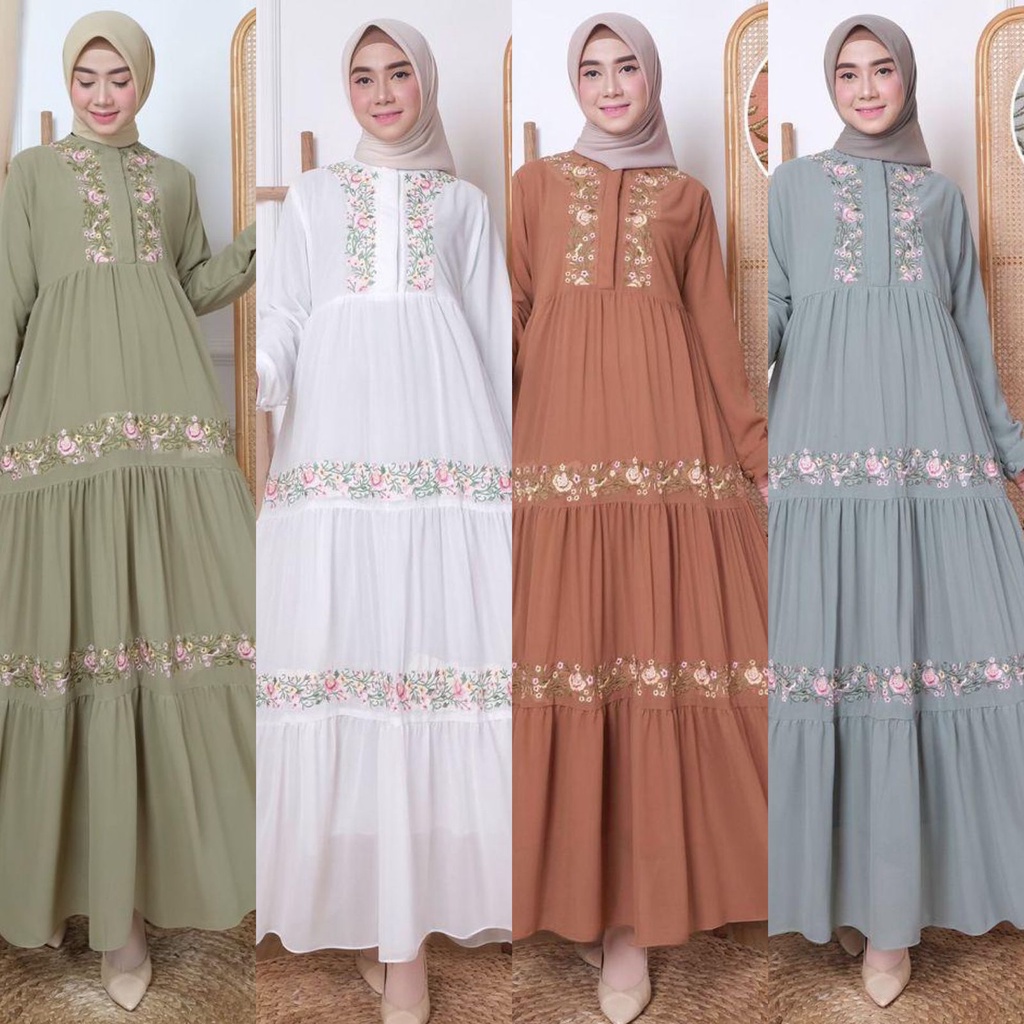 Bisa COD gamis perempuan bahan ceruty babydoll busui friendly / dress muslim perempuan bahan ceruty 