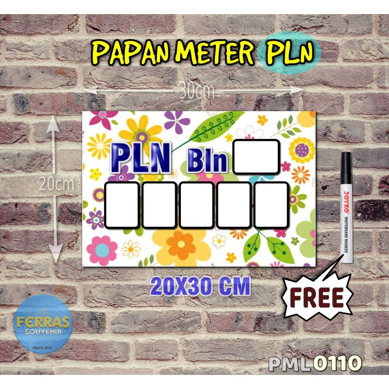 

Ferras Papan Meter Listrik PLN PAM motif Unik - Floral 10