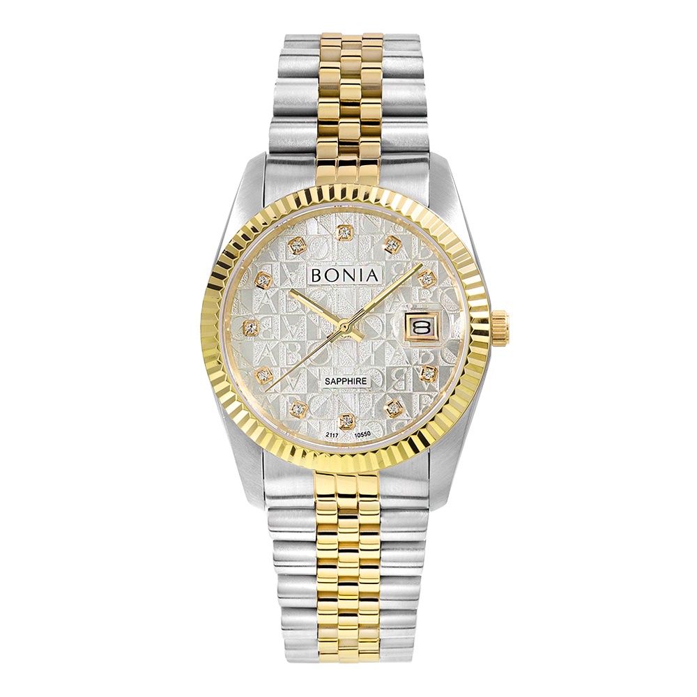 Jam Tangan Bonia Pria Original B10550-1116 Silver Gold