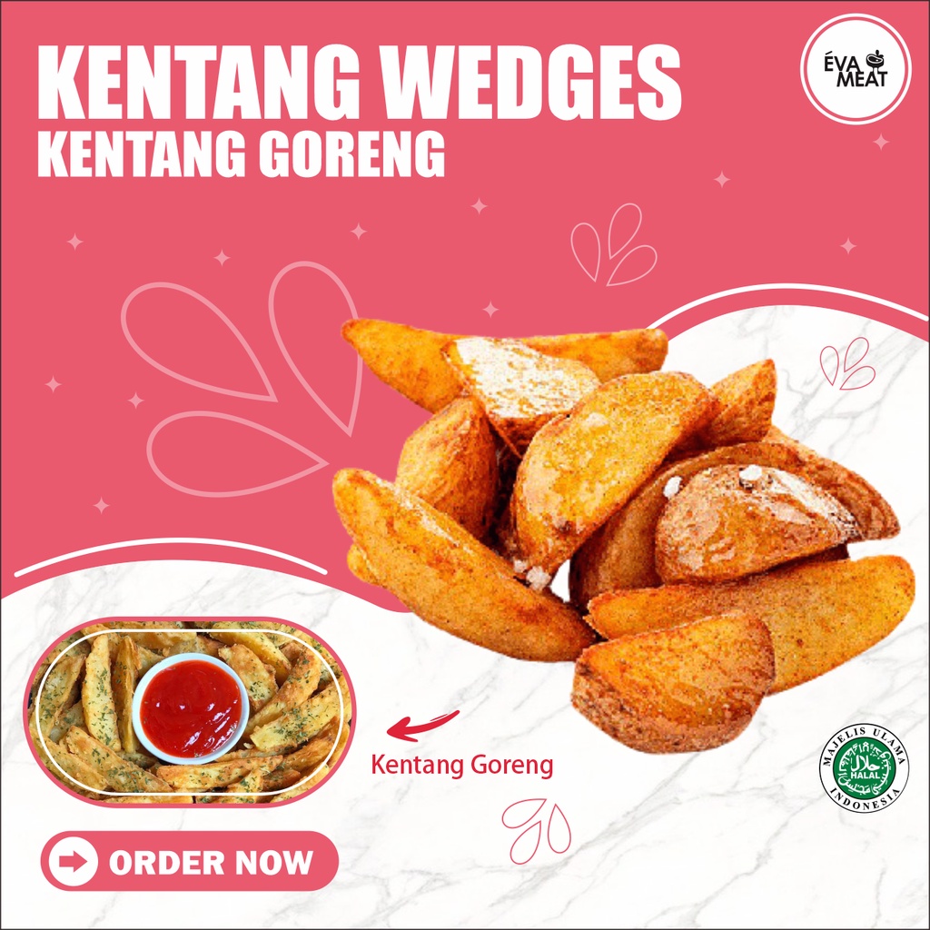 

kentang wedges - potato wedges - kentang goreng wedges - french fries - kentang bandung - wedges bdg