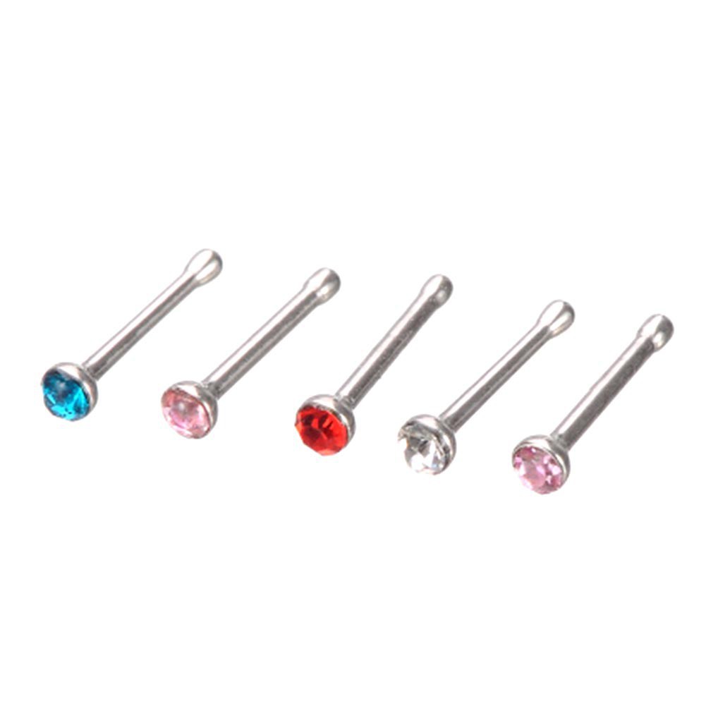 60Pcs / Set Anting Tindik Hidung Bahan Stainless Steel 1.8mm