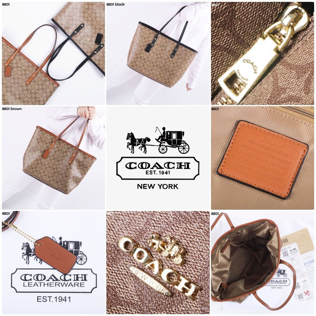 COD ❤️ Tas Wanita Arrival Coach Charlie carry all signature canvas Totebag with Box Premium Import