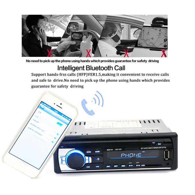 Tape Audio Mobil Multifungsi Bluetooth USB MP3 FM Radio Single Din Head Unit