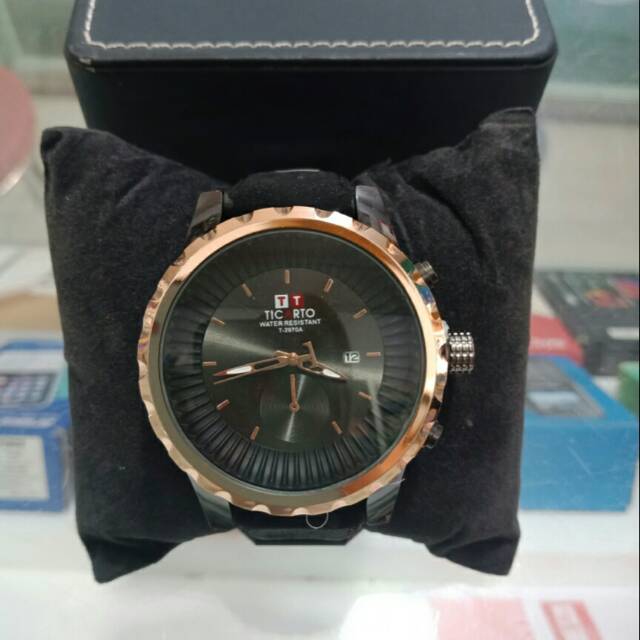 Jual Jam tangan mewah pria/ticarto kulit /kualitas tahan air  Indonesia|Shopee Indonesia