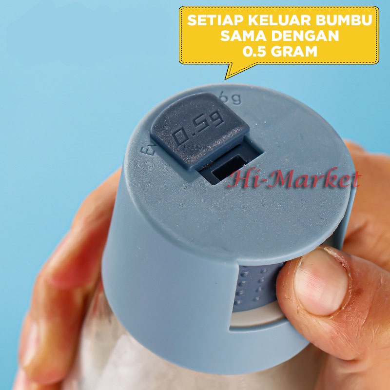 Dispenser Bumbu Dapur Botol Kaca Bumbu Unik 定量盐罐按压式控盐瓶