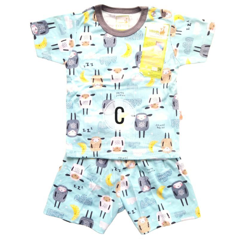 Setelan Pendek Velvet Junior SML XL XXL