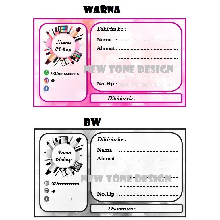 

STICKER PENGIRIMAN LABEL PENGIRIMAN ONLINE SHOP KOSMETIK 10x6 cm