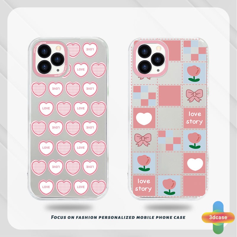 Casing Compatible For IPhone 7 Plus 11 6 6S 8 Plus XR 11 12 13 PRO MAX 11 12 13 mini X XS MAX Se 2020 6SPlus 7Plus 6Plus 8Plus XSMAX A15 A16 A9 A5 A7 A5S Y12 Y20 Y15S A12 A03 Pink Love Heart Transparent Case
