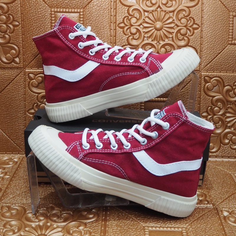 SEPATU SNEAKERS CONVERSE ALL STAR HIGH HI TINGGI NEW DESAIN VINTAGE CLASSIC 70S MERAH MARRON