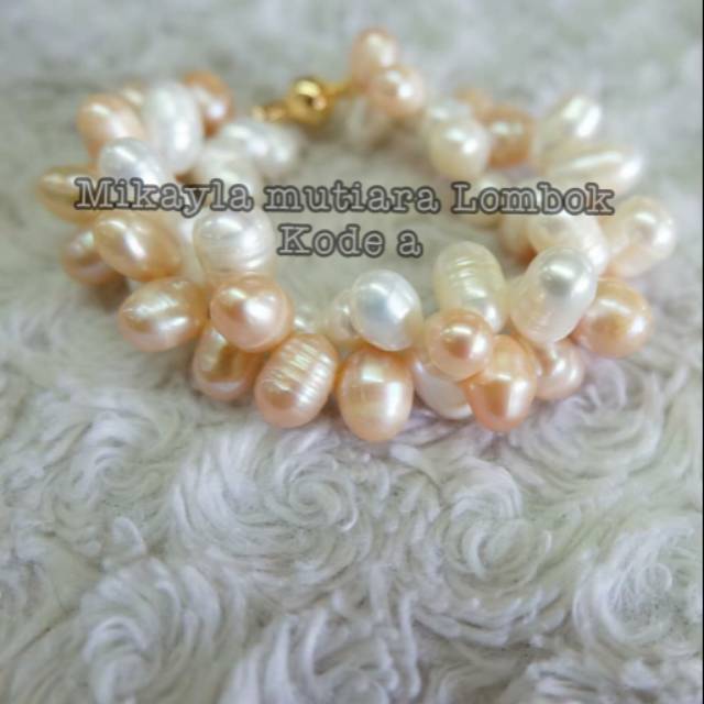 Gelang mutiara lombok TERBARU ( Rhodium lapis emas mutiara asli Lombok )