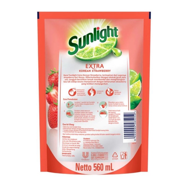 Sunlight jeruk nipis/Korean strawberry 650ml &amp;560ml