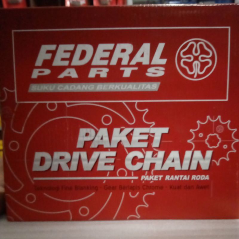 Gear Set / Rantai Set / Drive Chain Kit Federal Supra X Lama KEV