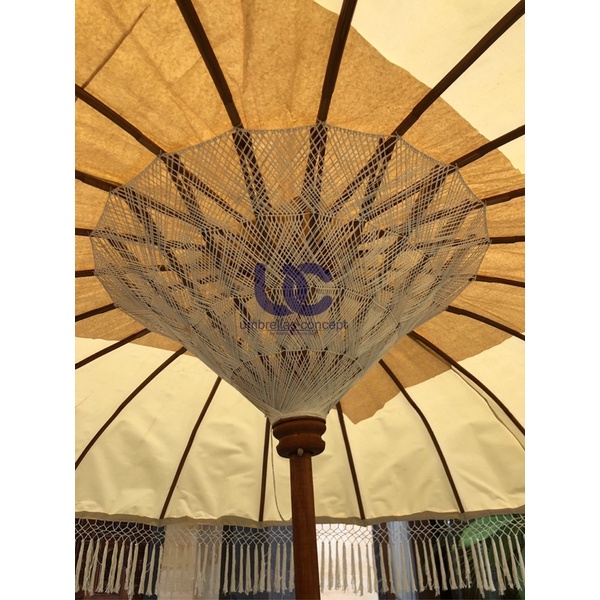 Payung Bali Pantai 2,5 Meter Rumbai Etnik / Tedung Klasik Tassel Hias Dekorasi Kain Rami &amp; Waterproof