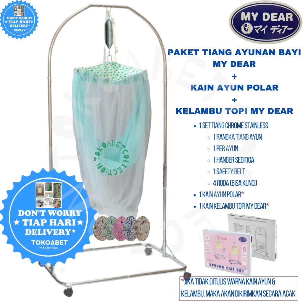 PAKET Ayunan Bayi Manual Portable MY DEAR dan Kain Kelambu Hanger Per TOKOABET