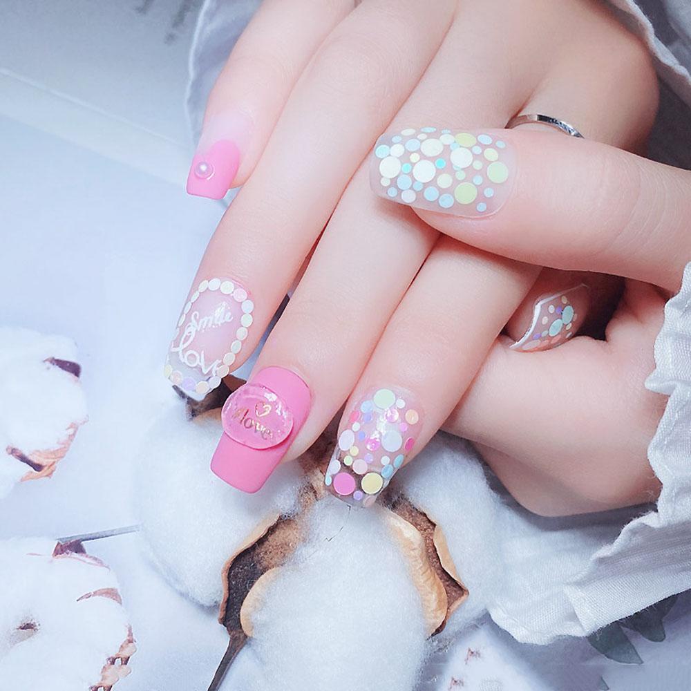 Agustina Nail Art Bulat Sequin Candy Color Glitter Mengkilapkan Dekorasi Nail Art DIY