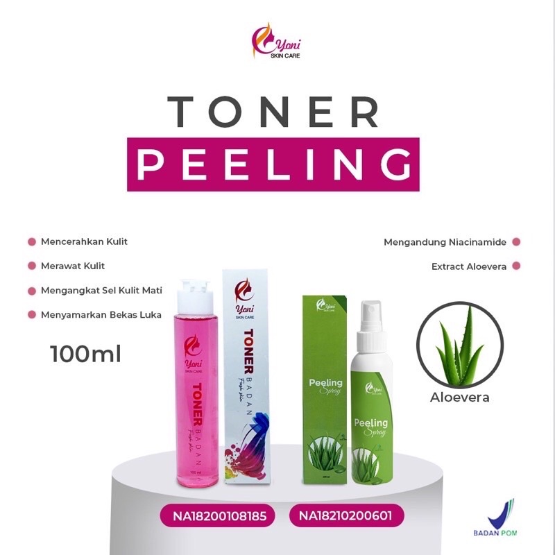 PAKET PEELING SCRUB DAN TONER BADAN YONISKINCARE | FRE GIFT AMPUH MEMUTIHKAN