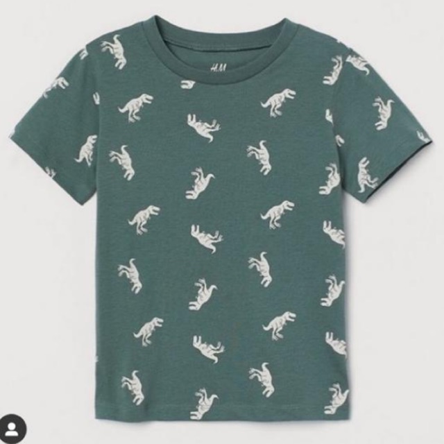 H&M TSHIRT DINOSAURS GREEN FOR BOY