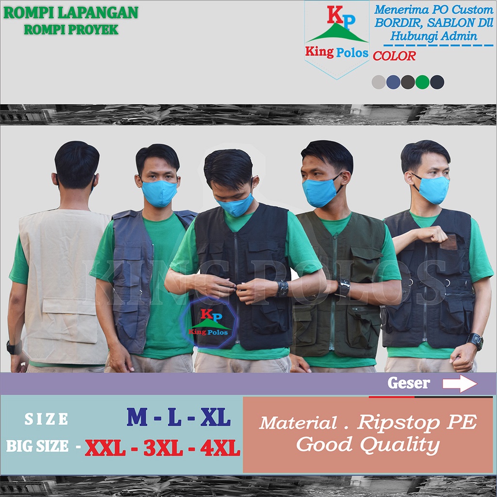 ROMPI PROYEK | VEST SAFETY OUTDOOR | ROMPI MOTOR | ROMPI GOJEK | VEST ROMPI GRAB
