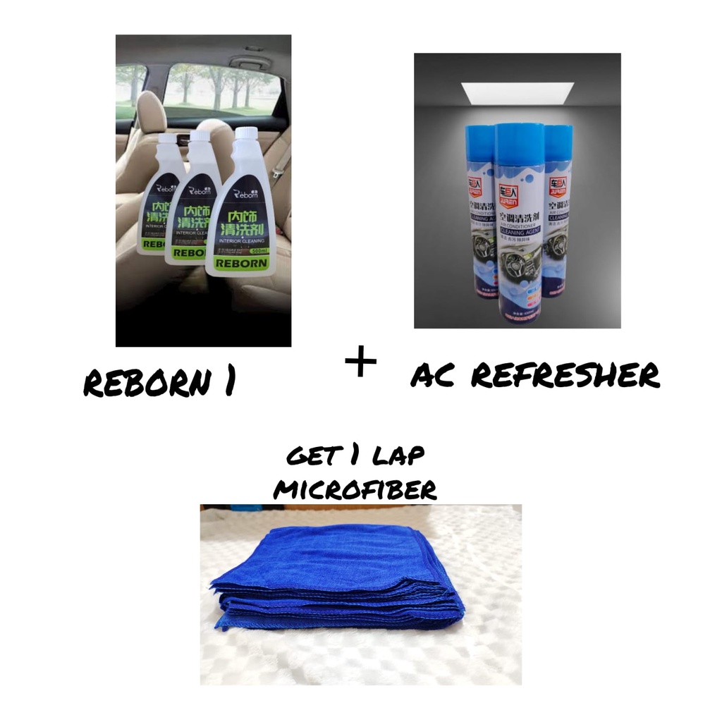 PROMO SUPER HEMAT Paket Perawatan Mobil Pembersih Interior AC Refresher FREE Gratis Lap Mikrofiber