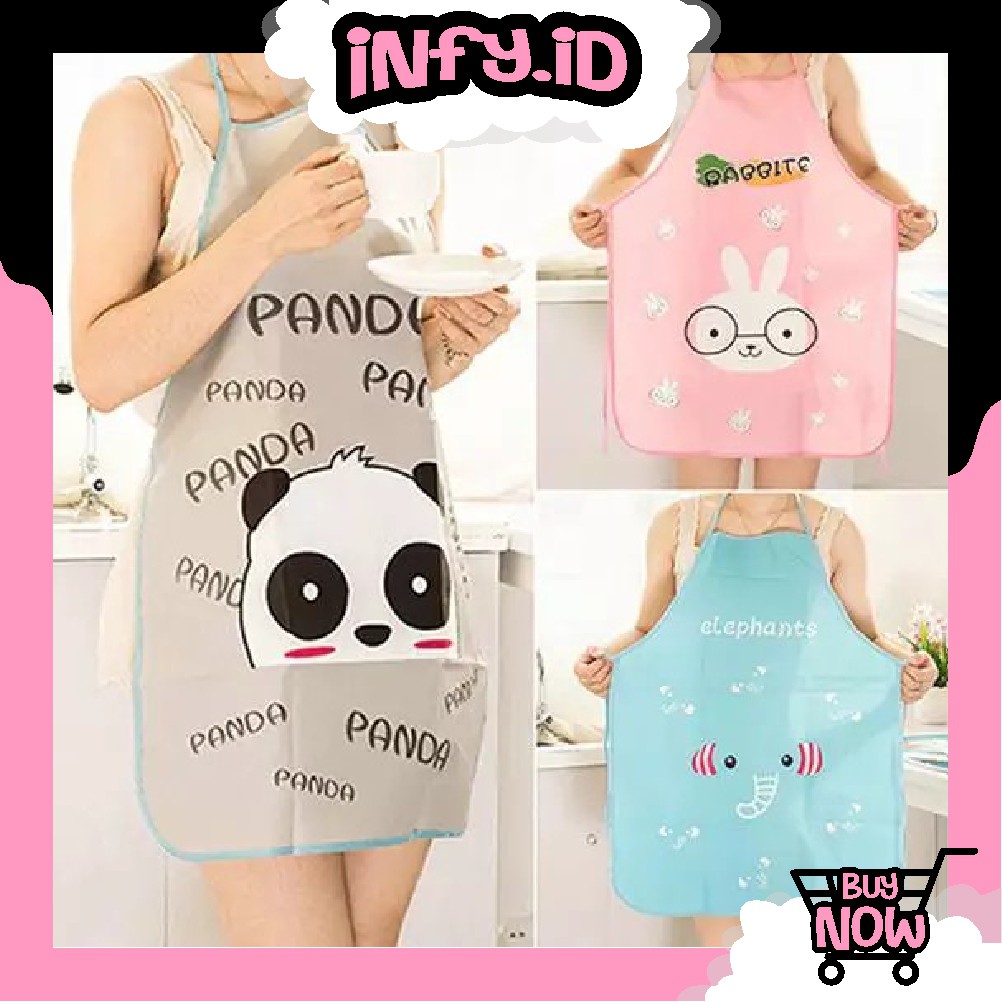 INFY - Celemek Dapur Karakter Kartun Lucu Anti Air Water and Oil Proof Apron R003 Fashion Import