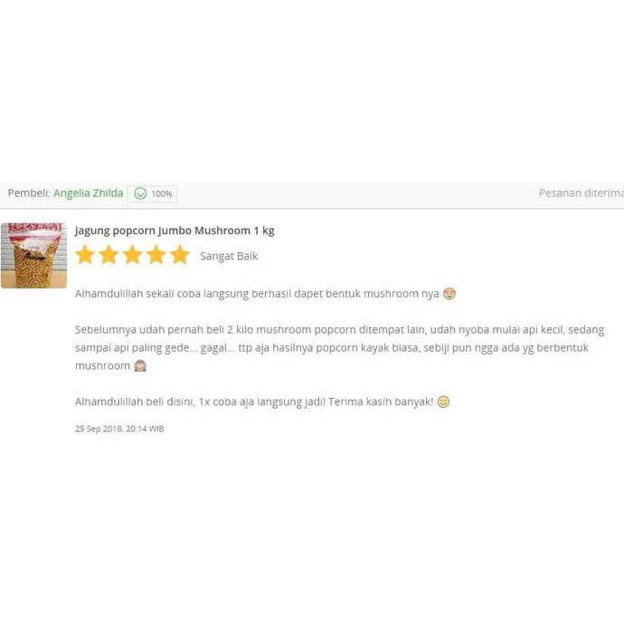 

Jagung Popcorn Jumbo Mushroom 1 Kg