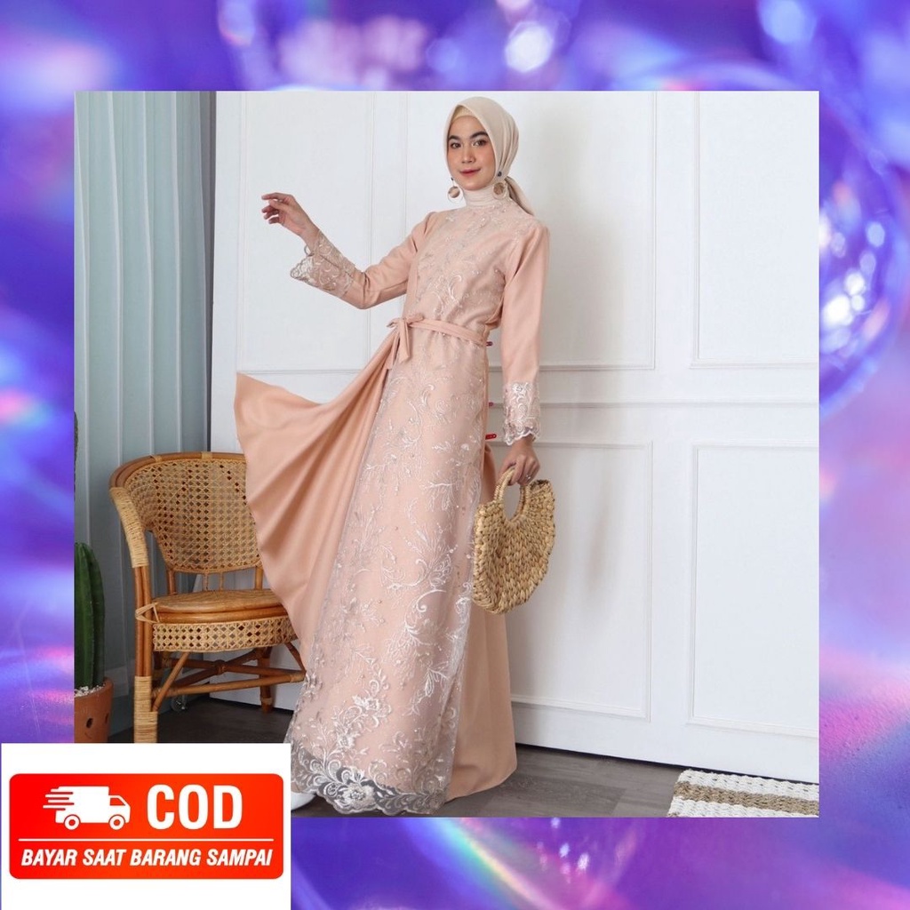 TERBARU READY JUMBO GAMIS MAFAZA 100% REALPICT/ GAMIS PESTA/ GAMIS BROKAT FHASION OUTFITT GAMIS KOND