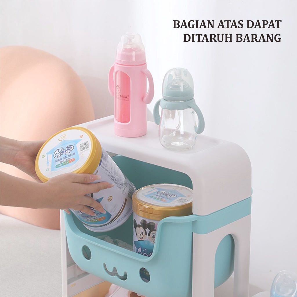 Mega_1688 Rak Mainan Anak C03 Rak Dapur/Kamar Mandi Tempat Penyimpanan Mainan Rak Roda Susun 983