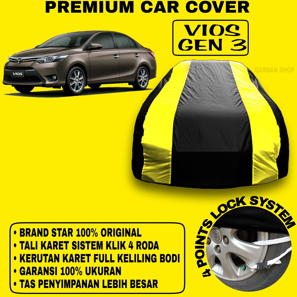 Body Cover VIOS GEN 3 Sarung Strip KUNING Penutup Pelindung Bodi Mobil Vios Gen 3 PREMIUM