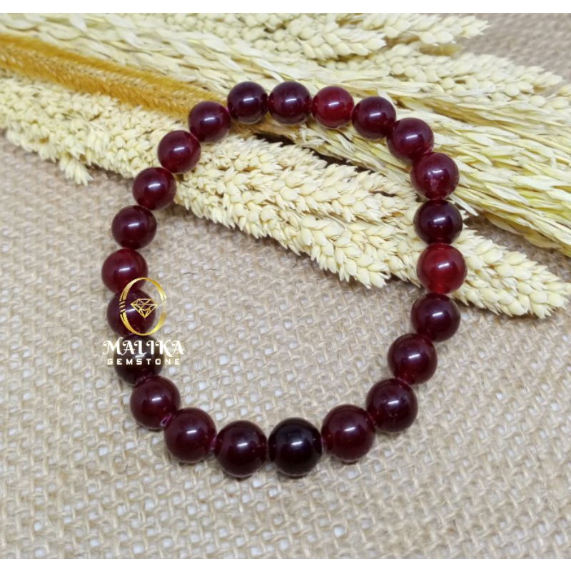 GELANG BATU GIOK MERAH 100% NATURAL
