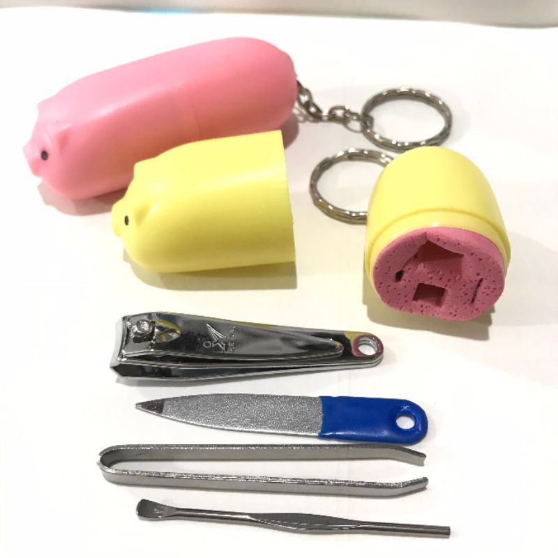 Manicure set Rabbit lucu model kelinci 6in1 / Manicure mini travel gantungan