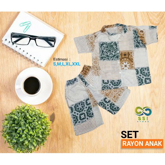 Baju Setelan Anak Rayon Motif// Setelan Tunik Anak Termurah 0 - 12 Tahun