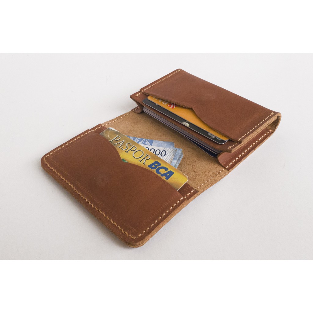 dompet kartu kulit sapi crazyhorse muat banyak kartu | card holder- vintage brown