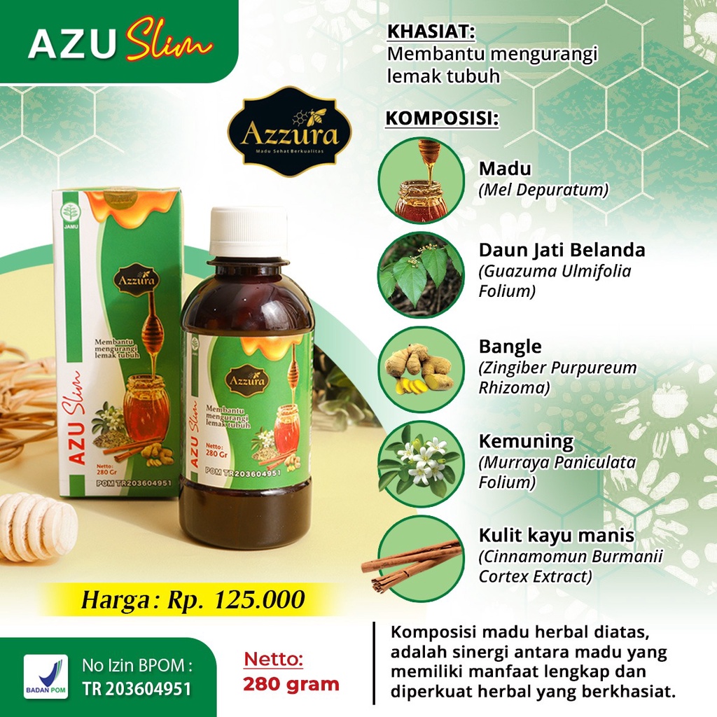 

Azuslim Madu Diet Pelangsing Ampuh Asli Original 100% (280gr)