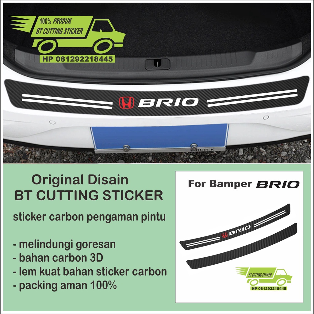 BT sticker carbon 3D sticker honda brio stiker carbon bemper honda brio sticker carbon pengaman mobi