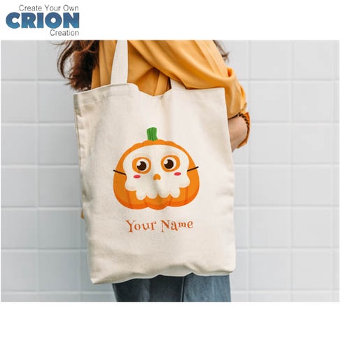 Totebag Halloween - Pumpkin Cute - Bisa Custom Nama - By Crion