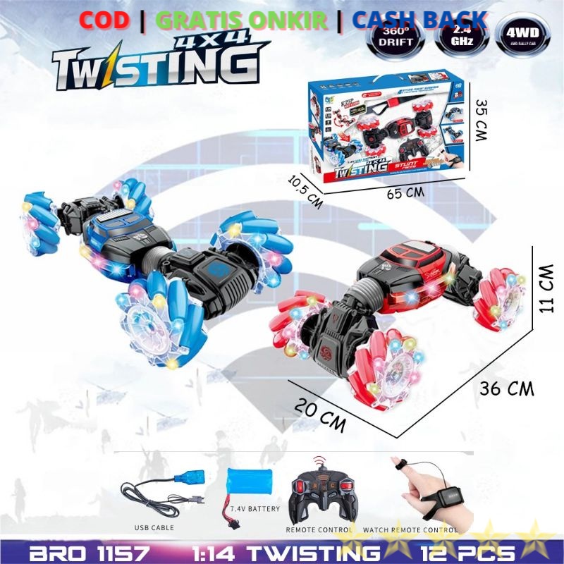 Mainan Anak Mobil Remote Control Twister Drift Offroad  Control Sensor Tangan Gesture BRO1157 1155 1