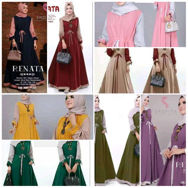 Gamis dress murah!! Renata dress bahan moscrepe