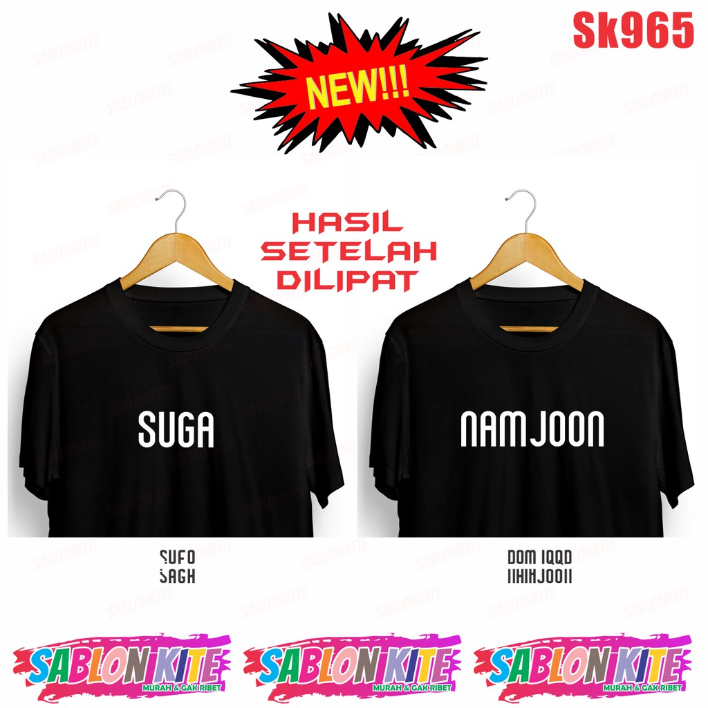 MURAH!!! KAOS KPOP MEMBER KATA ILUSI SK965 JK NAMJOON SUGA V JHOPE JIN JIMIN UNISEX
