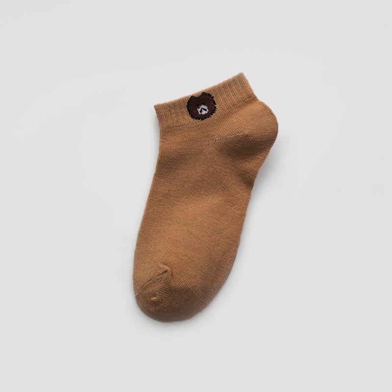 AliMaMa - KAOS KAKI BEAR - Kaus Kaki Perempuan Laki Laki Unisex Mata Kaki Ankle Sock Socks Murah Medan-MOCCA