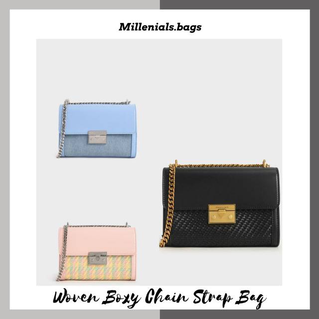 Cnk woven boxy chain strap bag