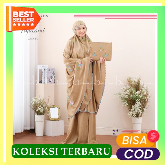 [Art. 783] Mukena Dewasa Katun Bordir Love Mewah Polos Putih Terbaru 2021 / Alat Sholat Wanita Seser