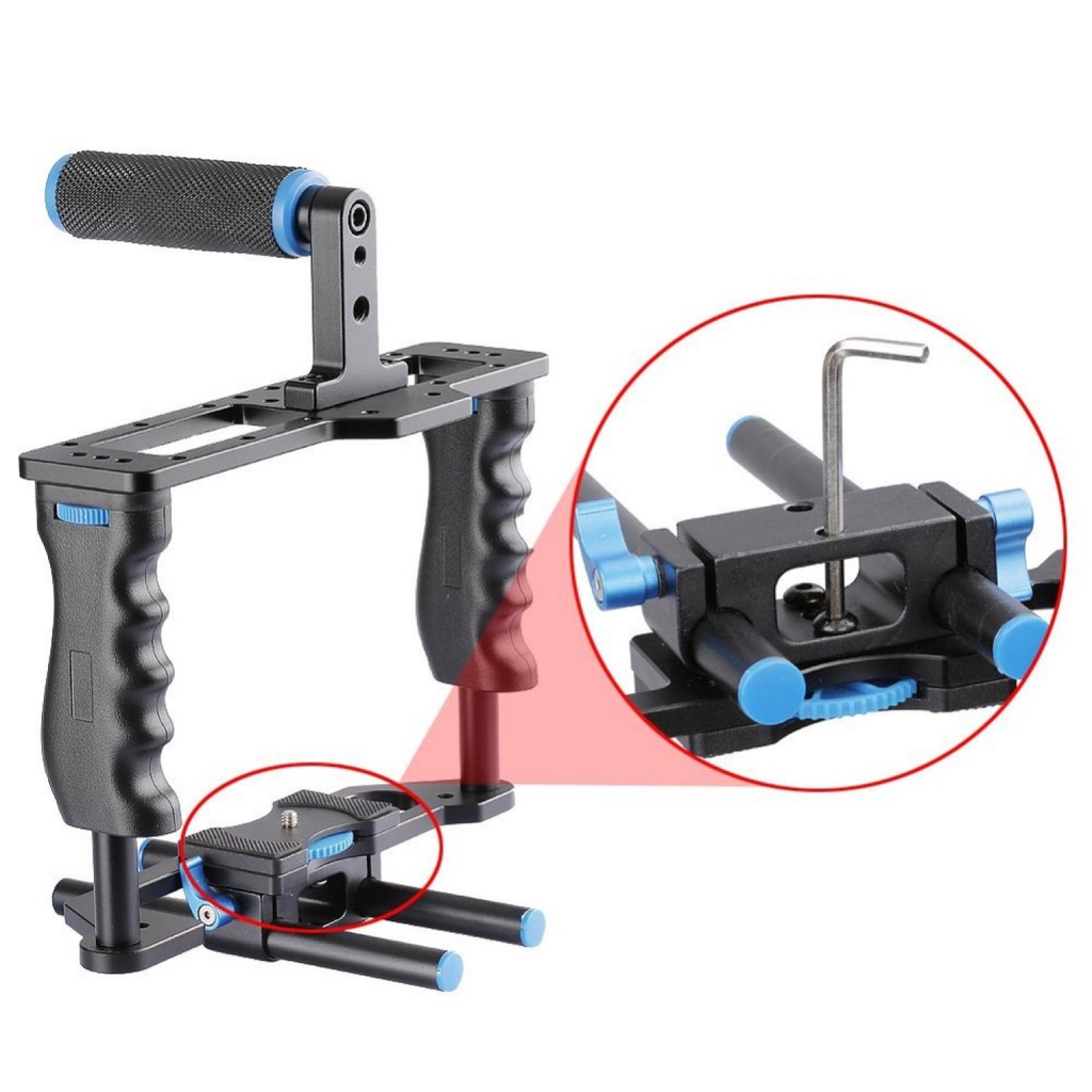 (BISA COD) FTIHSHPRig Kamera DSLR 5 in 1 Stabilizer + Shoulder Support + Follow Focus