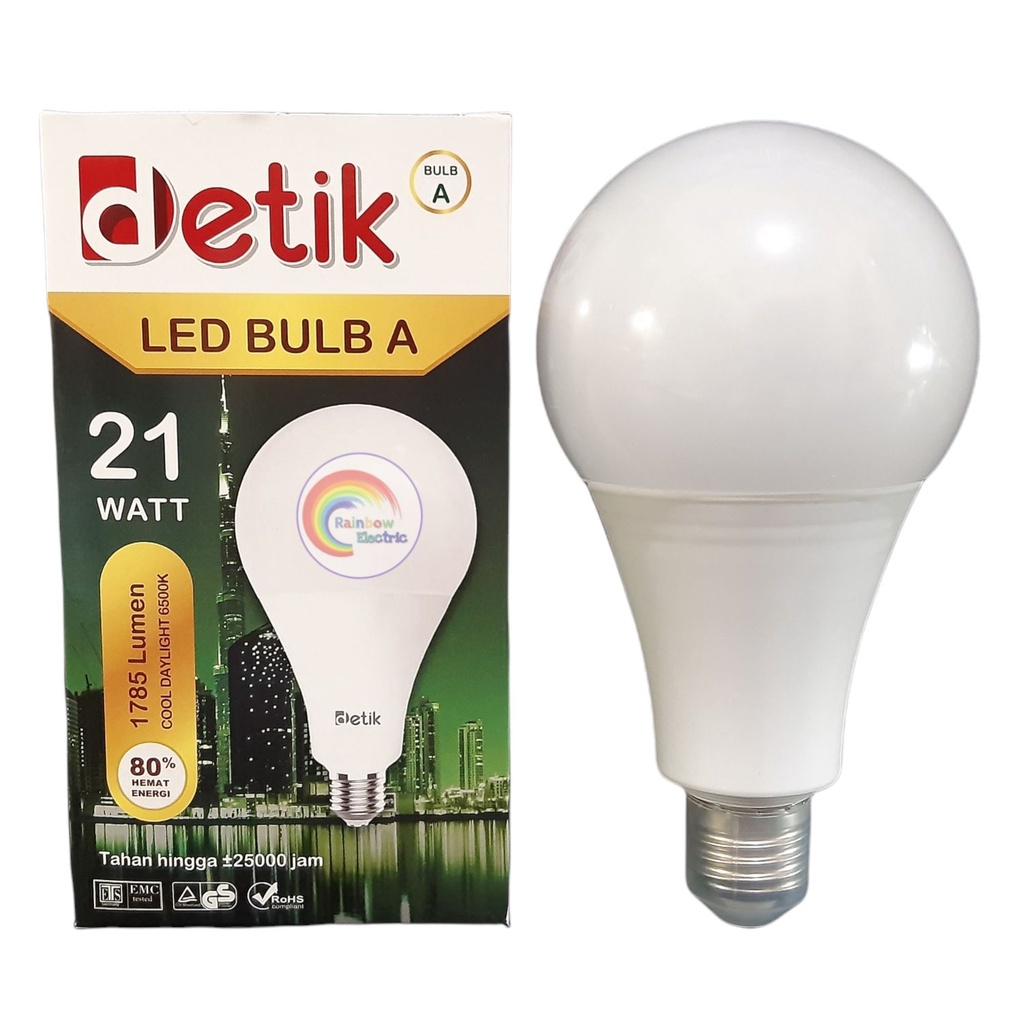 DETIK Lampu LED Bulb A 3 Watt, 5 Watt, 7 Watt, 9 Watt, 12 Watt, 15 Watt, 18 Watt, 21 Watt