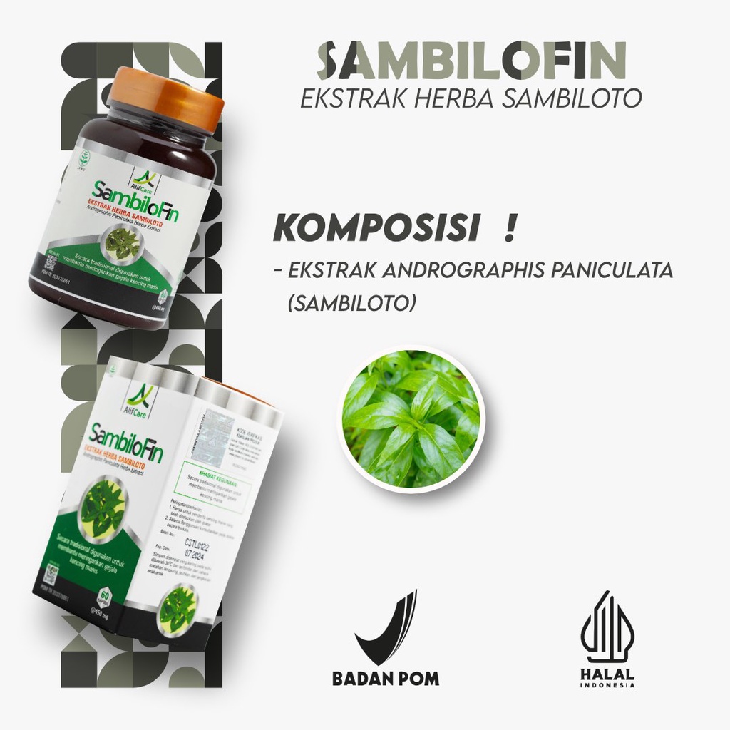 SAMBILOFIN Kapsul Eksrak Sambiloto Obat Herbal Diabetes Gula Darah Tinggi